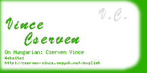 vince cserven business card